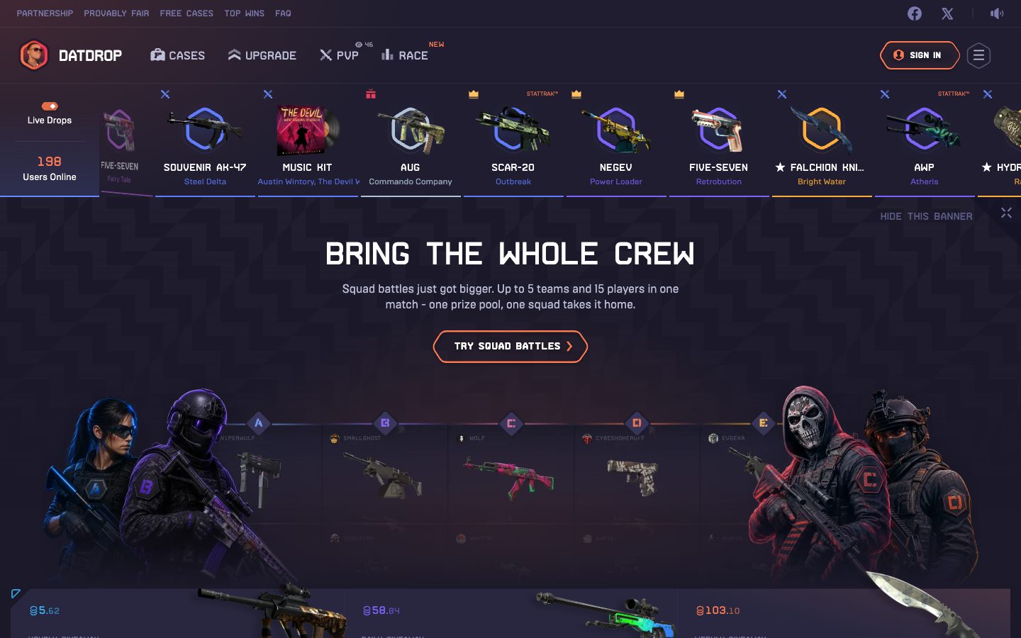 datdrop seen from a US connection