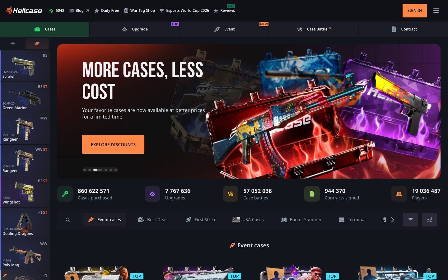 hellcase seen from a US connection