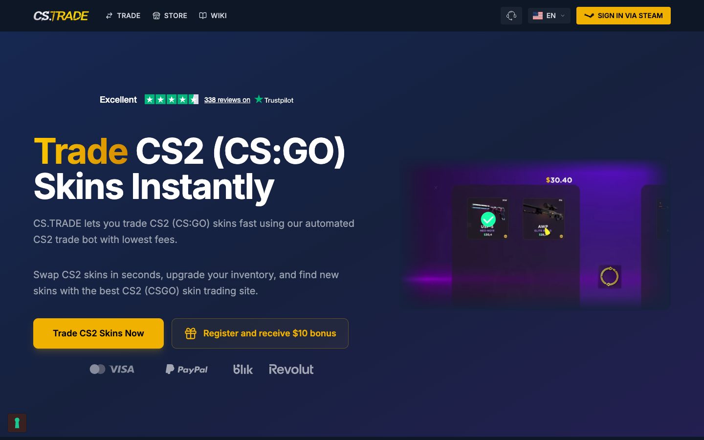 The CS.Trade home page as it appeared on 4 Aug 2026
