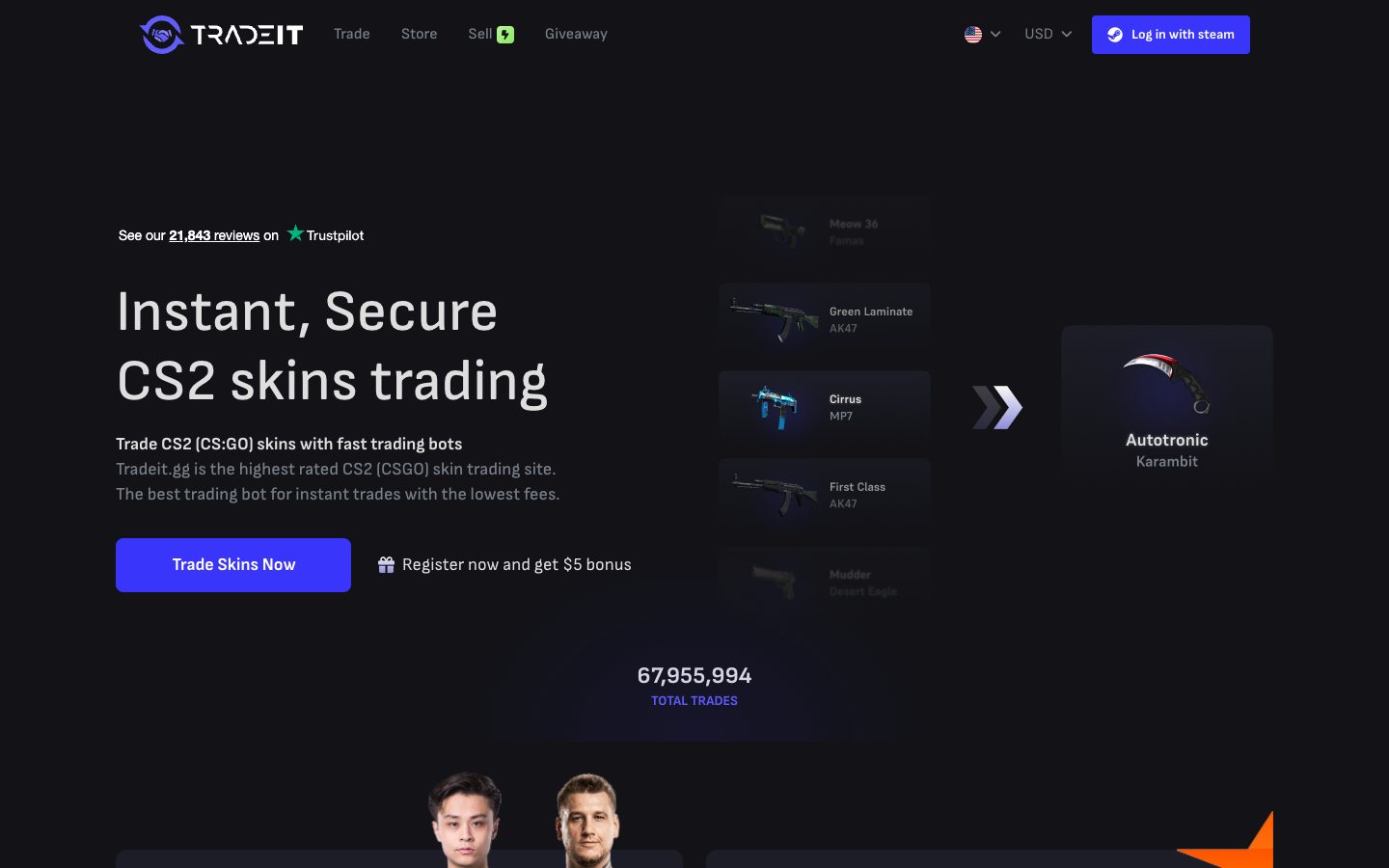 The Tradeit.gg home page as it appeared on 4 Aug 2026